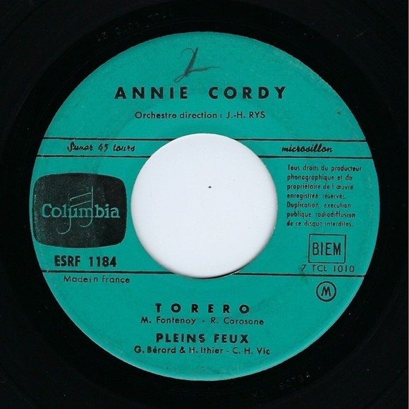 Columbia Other - Annie Cordy 45 EP Torero on Columbia VG Chanson French Pressing